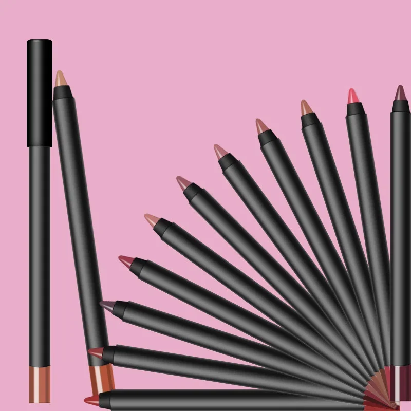 Private Label No Logo Creamy Matte Lip Liner, Waterproof Non-smudging High Pigment Long Lasting Lip Crayon