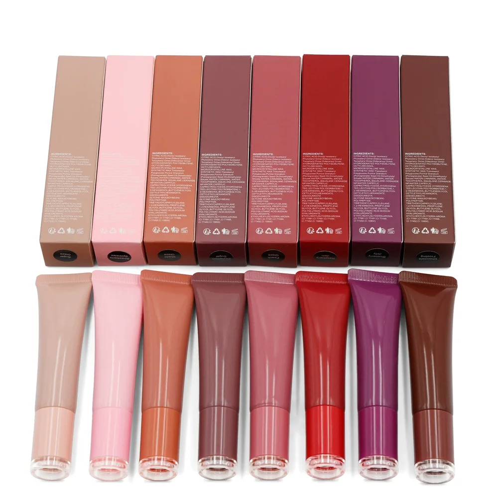 Private Label No Logo Donut Lip Gloss & Lipstick, Plumping Hydrating Moisturizing Lip Makeup for Women