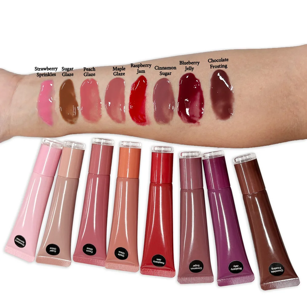 Private Label No Logo Donut Shaped Lip Gloss, Plumping Hydrating Moisturizing Lip Tint Daily Lip Makeup for Women