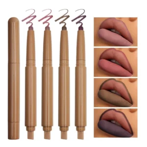 Private Label No Logo Dual-ended Peptide Lip Liner, Nude Color Smooth Easy Application Lip Pencil Lip Cosmetics