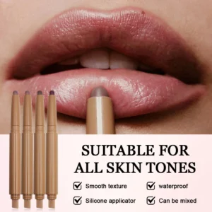 Private Label No Logo Dual-ended Peptide Lip Liner, Nude Color Smooth Easy Application Lip Pencil Lip Cosmetics