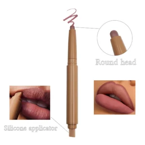 Private Label No Logo Dual-ended Peptide Lip Liner, Nude Color Smooth Easy Application Lip Pencil Lip Cosmetics