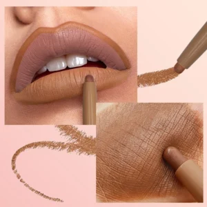 Private Label No Logo Dual-ended Peptide Lip Liner, Nude Color Smooth Easy Application Lip Pencil Lip Cosmetics