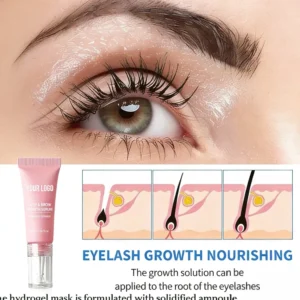 10ml Private Label No Logo Eyelash & Eyebrow Growth Serum, Nourishing Lengthening Enhancer Liquid for Lash & Brow Daily Beauty Care