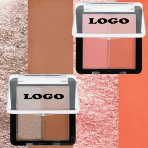 Private Label No Logo Waterproof Matte Highlight & Contour All-in-One Palette, Nose Shadow Facial Brightening Sculpting Makeup