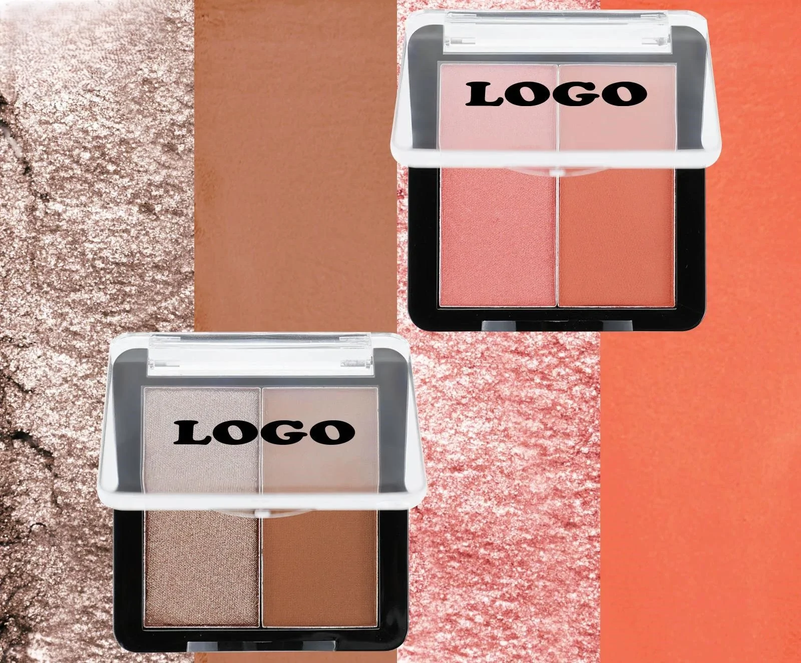 Private Label No Logo Waterproof Matte Highlight & Contour All-in-One Palette, Nose Shadow Facial Brightening Sculpting Makeup