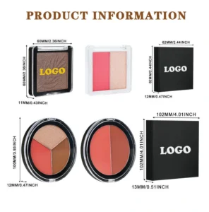 Private Label No Logo Waterproof Matte Highlight & Contour All-in-One Palette, Nose Shadow Facial Brightening Sculpting Makeup