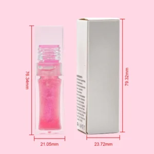 Private Label No Logo Fruit Flavor Temperature Changing Lip Gloss, Plumping Lip Oil in Transparent Water Drop Tube