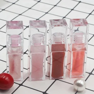Private Label No Logo Fruit Flavor Temperature Changing Lip Gloss, Plumping Lip Oil in Transparent Water Drop Tube