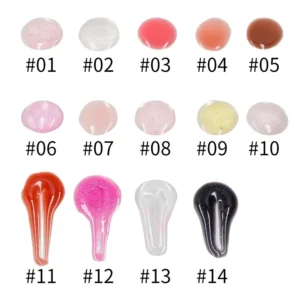 Private Label No Logo Fruit Flavor Temperature Changing Lip Gloss, Plumping Lip Oil in Transparent Water Drop Tube