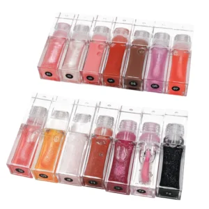 Private Label No Logo Fruit Flavor Temperature Changing Lip Gloss, Plumping Lip Oil in Transparent Water Drop Tube