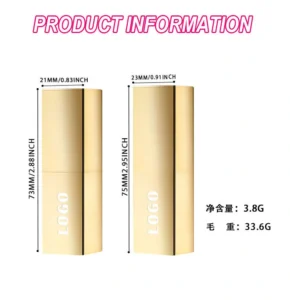 Private Label No Logo Highly Hydrating Plumping Long Wear Golden Tinted Lip Balm Lipstick