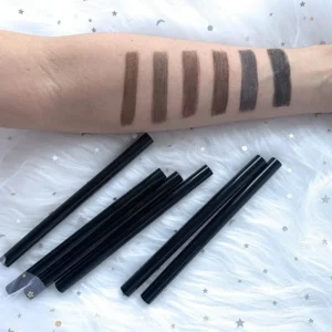Private Label No Logo Gradient Gold & Black Auto Brow Pencil, Dual-ended Angled Brow Pencil with Brush Waterproof Long Lasting