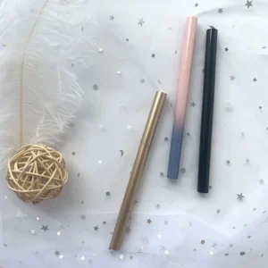 Private Label No Logo Gradient Gold & Black Auto Brow Pencil, Dual-ended Angled Brow Pencil with Brush Waterproof Long Lasting