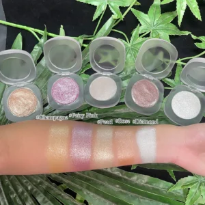 Private Label No Logo Color Changing Cream Highlighter & Eyeshadow, Iridescent Fine Glitter Eye & Face Makeup