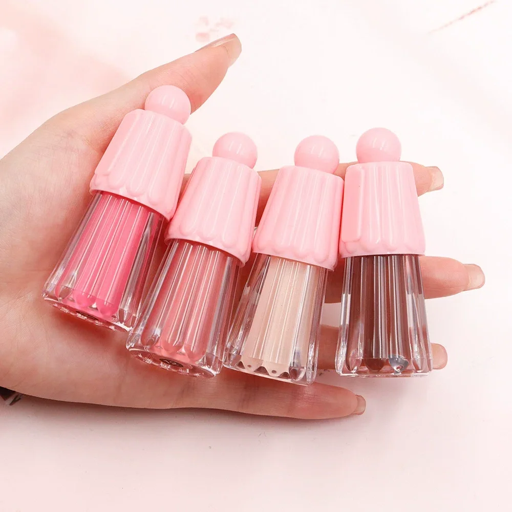 Private Label No Logo Glitter Peptide Lip Gloss, Jelly Big Brush Head Lip Oil Hydrating Lip Line Reducing Care