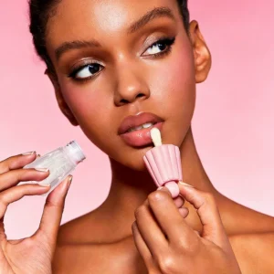 Private Label No Logo Glitter Peptide Lip Gloss, Jelly Big Brush Head Lip Oil Hydrating Lip Line Reducing Care