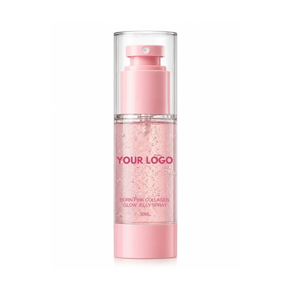Private Label No Logo Pink Jelly Makeup Setting Spray, Hydrating Matte Long-lasting Makeup Fixer