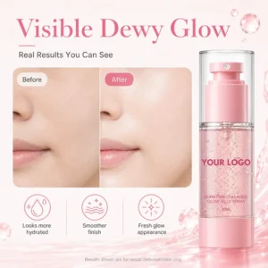 Private Label No Logo Pink Jelly Makeup Setting Spray, Hydrating Matte Long-lasting Makeup Fixer
