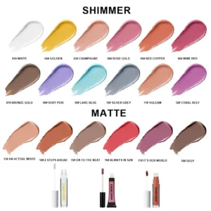Private Label No Logo Waterproof Long Wear Liquid Eyeshadow, Matte Shimmer Fine Glitter Eye Brightening Highly Pigment Makeup