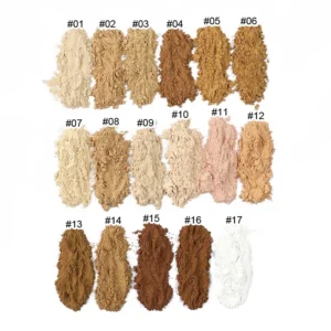 17 Shades Loose Powder with Puff, Oil Absorbing Brightening Long Lasting Setting Powder