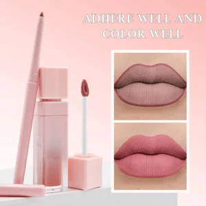 Private Label No Logo Lip Gloss & Lip Liner Kit, Matte Waterproof Non-transfer Complete Lip Makeup Set