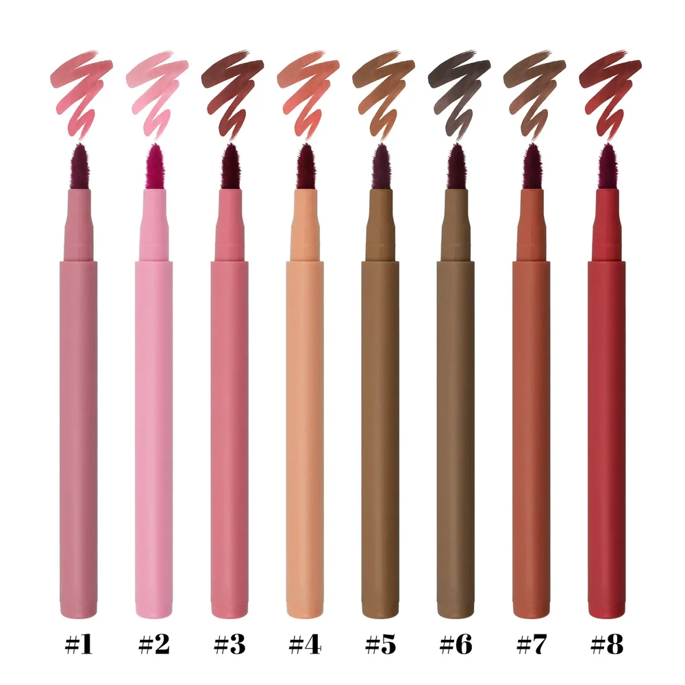 Private Label No Logo Matte Liquid Lip Liner Pen, Waterproof Long Lasting Lip Makeup Pencil