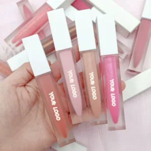 Private Label No Logo Mirror & Matte Shimmer Lip Gloss, Non-transfer Hydrating Nude Frosted Lip Oil Lip Color