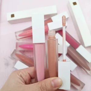 Private Label No Logo Mirror & Matte Shimmer Lip Gloss, Non-transfer Hydrating Nude Frosted Lip Oil Lip Color