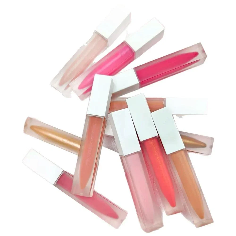Private Label No Logo Mirror & Matte Shimmer Lip Gloss, Non-transfer Hydrating Nude Frosted Lip Oil Lip Color