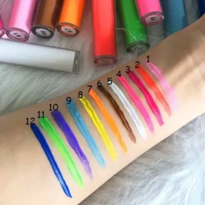 Private Label No Logo Multi Color Quick Dry Liquid Eyeliner, Waterproof Sweat Proof Smudge Resistant Fade Resistant Eye Makeup