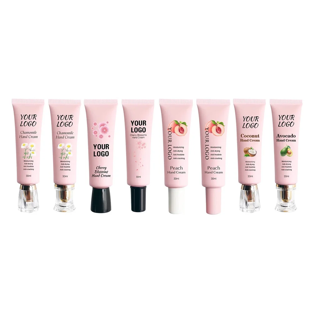 Private Label No Logo 30ml Multi-flavor Hand Cream, Cherry Blossom Chamomile Peach Hydrating Anti-dry Moisturizing Hand Lotion