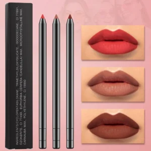 Private Label No Logo Waterproof Matte Nude Lip Liner, Fade Resistant Lip Contour Pencil Ideal for COSplay Daily Lip Makeup for Women