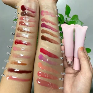 Private Label No Logo 10ml Peptide Lip Gloss, Hydrating Moisturizing Mirror Finish Tinted Liquid Lip Balm in Squeeze Tube