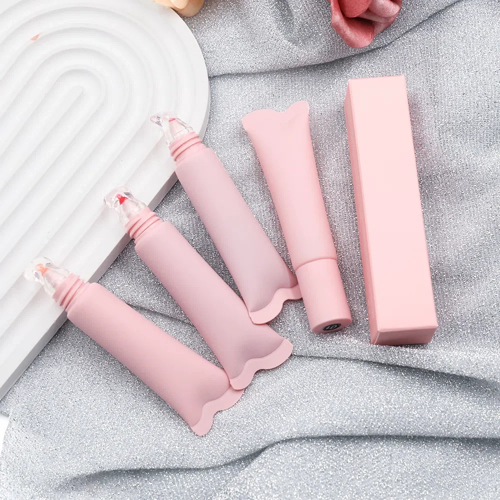 Private Label No Logo 10ml Peptide Lip Gloss, Hydrating Moisturizing Mirror Finish Tinted Liquid Lip Balm in Squeeze Tube