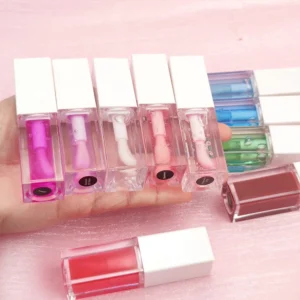 Private Label No Logo Plant Based Color Changing Lip Oil, Hydrating Plumping Glossy Lip Balm for Dudu Lips Lip Care