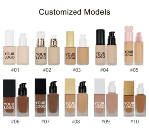 Private Label No Logo 30ml Premium Pink Heart Foundation, Press Type Concealer Long Lasting Hydrating Makeup