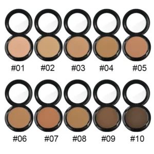 Private Label No Logo Pressed Powder with Puff, Brightening Contour Concealer Long Lasting Face Setting Powder