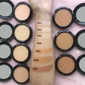 Private Label No Logo Pressed Powder with Puff, Brightening Contour Concealer Long Lasting Face Setting Powder