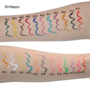 Private Label No Logo Quick Dry Cotton Core Eyeliner, Waterproof Non-smudging Neon Liquid Eyeliner Pen