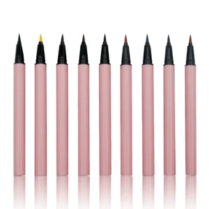Private Label No Logo Quick Dry Cotton Core Eyeliner, Waterproof Non-smudging Neon Liquid Eyeliner Pen