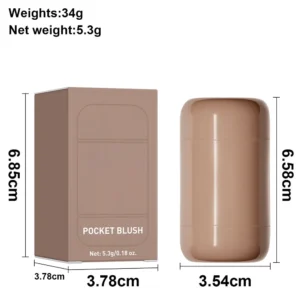 Private Label No Logo Retractable Pocket Blush Stick, 2 In 1 Lip & Cheek Dual Use Cream Blush