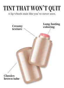 Private Label No Logo Retractable Pocket Blush Stick, 2 In 1 Lip & Cheek Dual Use Cream Blush