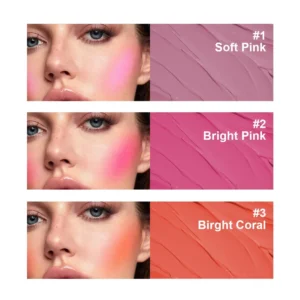 Private Label No Logo Retractable Pocket Blush Stick, 2 In 1 Lip & Cheek Dual Use Cream Blush
