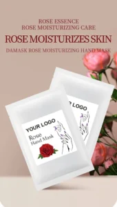 Private Label No Logo Rose Cat Claw Hand Mask with Niacinamide, Hydrating Nourishing Moisturizing Gloves for Hand Care