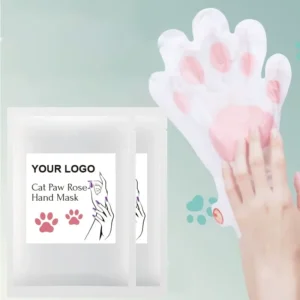 Private Label No Logo Rose Cat Claw Hand Mask with Niacinamide, Hydrating Nourishing Moisturizing Gloves for Hand Care