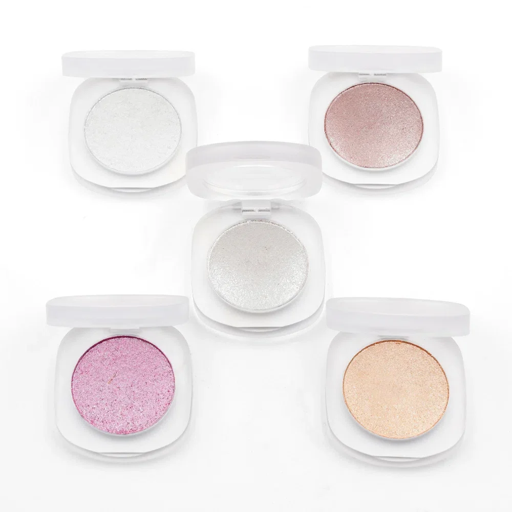 Private Label No Logo Cream Highlighter & Contour Palette, Shimmer Diamond Glitter Face Brightening Nose Shadow Makeup
