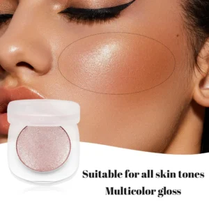 Private Label No Logo Cream Highlighter & Contour Palette, Shimmer Diamond Glitter Face Brightening Nose Shadow Makeup