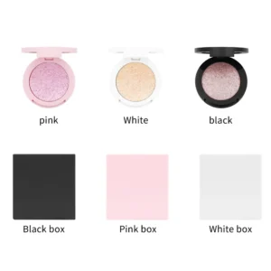 Private Label No Logo Cream Highlighter & Contour Palette, Shimmer Diamond Glitter Face Brightening Nose Shadow Makeup