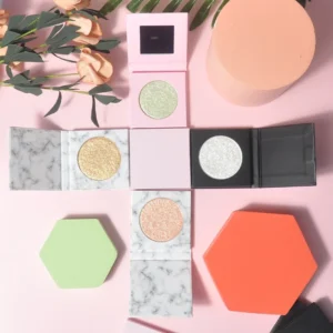 Private Label No Logo Single Marble Cream Highlighter, Sparkling Glitter Natural Face Brightening Makeup